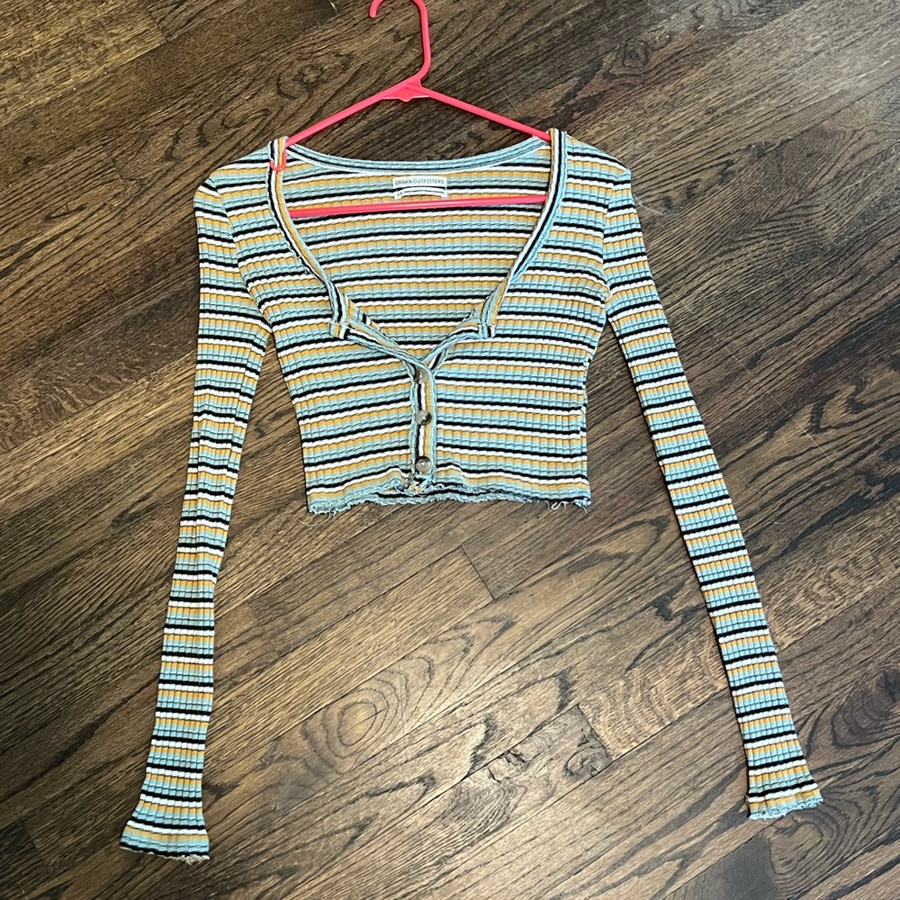 Urban Outfitters fitted cropped striped top